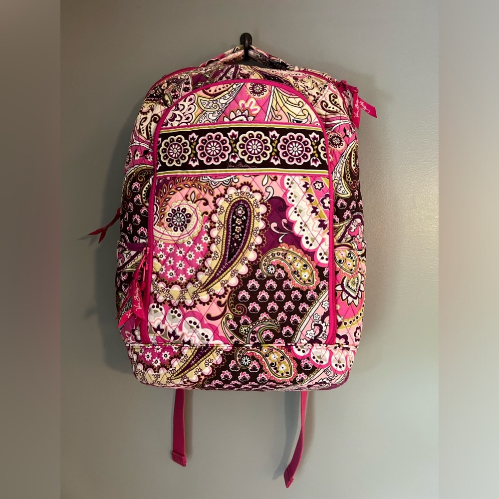 Vera Bradley Laptop Campus Backpack in "Very Berry Paisley" Pattern